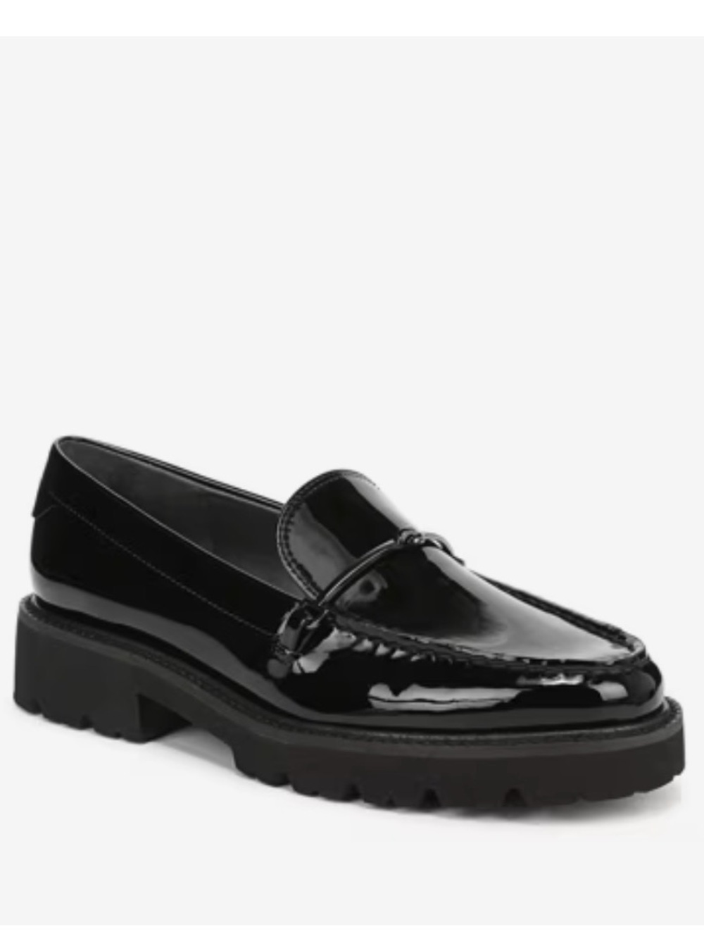 Franco Sarto Black Patent Lug Sole Senna Loafer